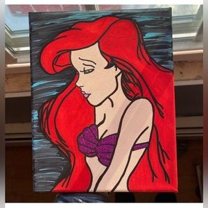 Handpainted little mermaid canvas